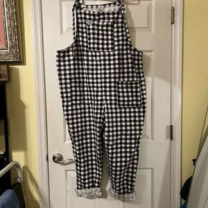 Lucy & Yak Black and White Checkered Jumpsuit